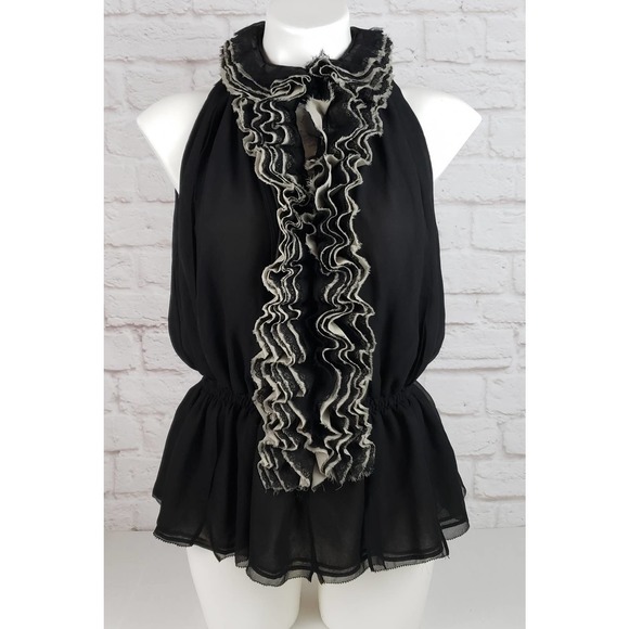 Robert Rodriguez Target Neiman Marcus Ruffle Front Blouse/Top ~ Size Medium - Picture 3 of 9